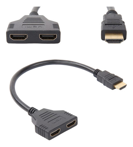 Cable Convertidor Hdmi Macho A 2 Hembra Splitter Monitor Tv