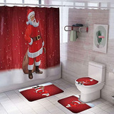 Juego De 4 Piezas De Baño De Navidad Con Alfombras