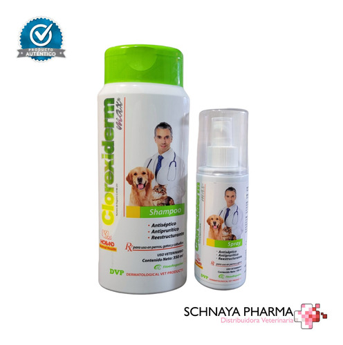 Combo Clorexiderm Shampoo Y Clorexiderm Spray 