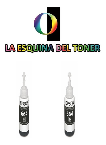 Kit 2 Botellas Tinta Epson T664120 Negro L110 L200 Ecot T664