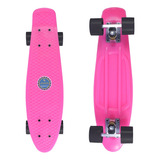 Patineta Estilo Penny Punk Tabla Rosa Ruedas Negras