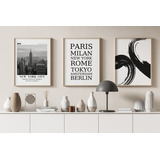 Cuadros  Minimalistas, Ciudades, Paris, New York Set X 6