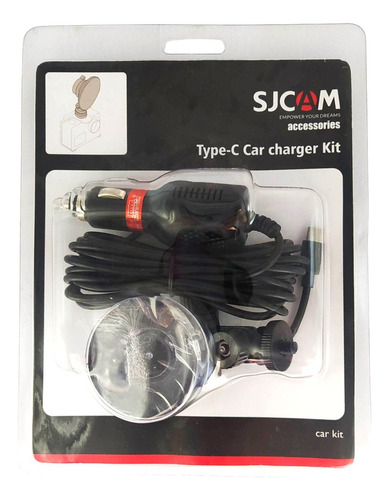 Kit Cargador De Auto Tipo C Más Soporte Ventosa Sjcam.