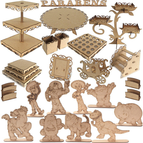 Kit Provençal Festa Mesa Infantil Mdf Toy Story Nome Brinde