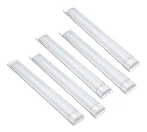 Kit 5 Luminária Tubular Led Slim 1,2mt Branco Frio 120cm 40w