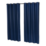 Cortina Para Quarto Meia Parede 2,80 X 2,30 Mts Pvc Blackout Cor Azul-marinho