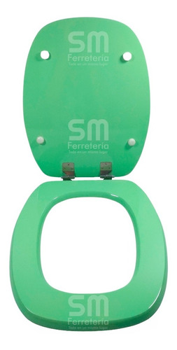 Asiento Inodoro Mad Laqueada Ac. Inoxidabl Mónaco Verde Agua