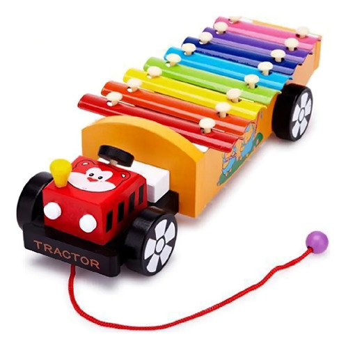 Tractor Xilófono 8 Notas De Arrastre Montessori Para Niños