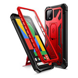 Funda Para Pixel 4 Rojo Con Soporte Y Protector De Pantalla