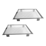 Tela Para Resfriar Bolo 30x30x03cm Em Aço Inox - 02 Unidades