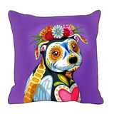 Cojines Decorativos Dia Muertos Perro Pitbull Mascota 40cm