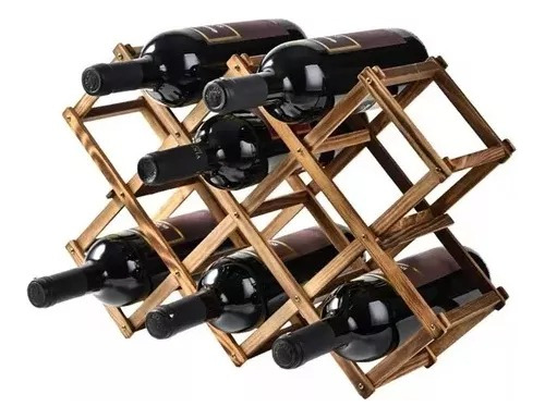 Porta Vino Botellas Rack Madera Plegable Wayu / Alba Hogar