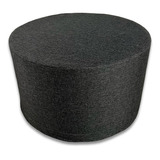 Taburete Ottoman Circular Con Funda En Lino Gris Oxford