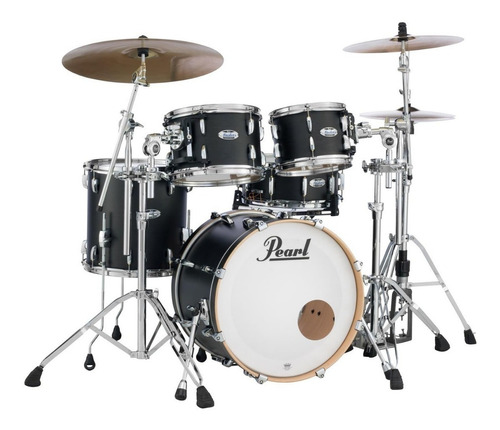 Batería Pearl Masters Maple Complete Mct904xep De 4 Cuerpos Color Matte Black Mist