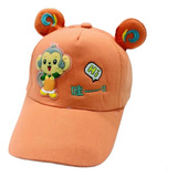 Gorra Cachucha 3d Monito Jirafa Animada Niño Niña Beisbol B 