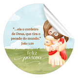 Cartela C/40 Adesivos Frase De Páscoa Jesus Cristo Infantil