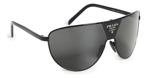 Prada Pr 69zs 1ab5s0 Black Metal Shield Gafas De Sol Lente G