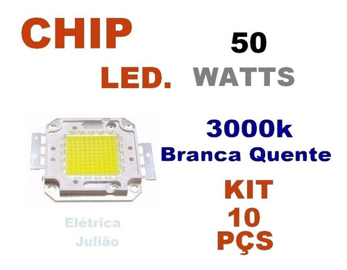 Kit C/ 6 Chip Refletor 50w 3000k / 3 Drive Refletor 50w