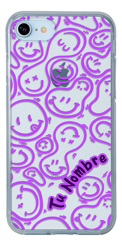 Funda Para iPhone Para Mujer Happy Faces Con Tu Nombre