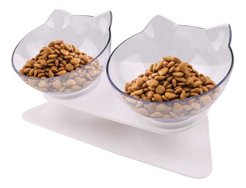 Plato Doble Para Gatos Agua Y Comida - Bowl En Altura