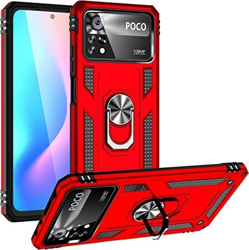 Funda Reforzada Anillo Compatible Con Pocophone  Poco X4 Pro