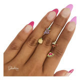 Piercing Frutas Con Zirconias De Colores Oro De 10k Dhakira