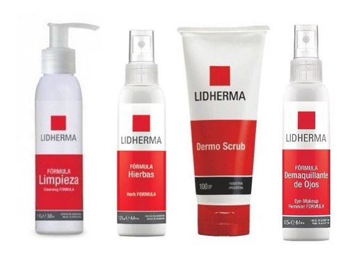 Kit X4 Higiene Limpieza Scrub Demaquillante Lidherma 