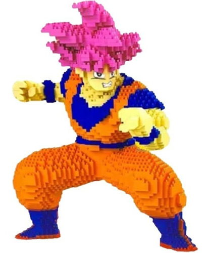 Goku Fase Dios Tipo Lego Armable Bloques Dragonball