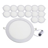 Net Mix Kit 15 Painel Plafon Led Redondo Embutir 25w 24w Bivolt -057 Cor Branco Voltagem 110v/220v