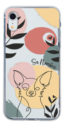 Funda Para iPhone Mujer Perrito Chihuahua Minimal Nombre