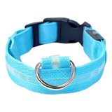 Collar Luz Led Perro Gato Mascota Luminoso Colores Ajustable Color Azul Claro Tamaño Del Collar M