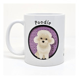 Taza Diseño Perro Poodle Blanco Impresión Alta Calidad