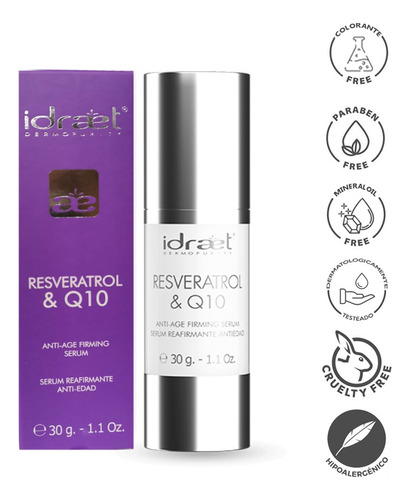 Serum Resveratrol & Q10 Reafirmante Antiedad 30gr Idraet