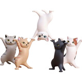 Figuras Gatos Bailarínes, Set 5 Gatitos Decorativos.