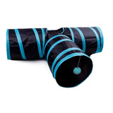 Tunel Plegable Para Gato Pubamall - 3 Salidas ( Colores ) Color Negro / Azul