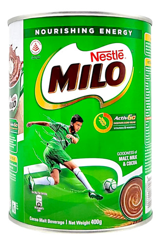 Lata De Chocolate Milo En Polvo De 400g Malta Sabor Intenso