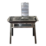 Parrilla Y Asador Todo Acero Inoxidable  Grande 43 Por 83cm