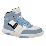 Tenis Aeropostale Tipo Botin Velcro Ajustable Dama Blanco