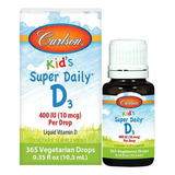 Vitamina D3 Diaria Para Niños Carlson 10mg 365 Gotas Vegano Sabor Sin Sabor