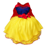 Vestido Branca De Neve Fantasia C/capa Aniversário 4 Ao 12