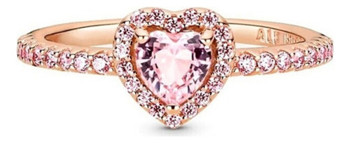 Anillo Pandora Corazón Relieve Rosa Inclui Kit De Presente