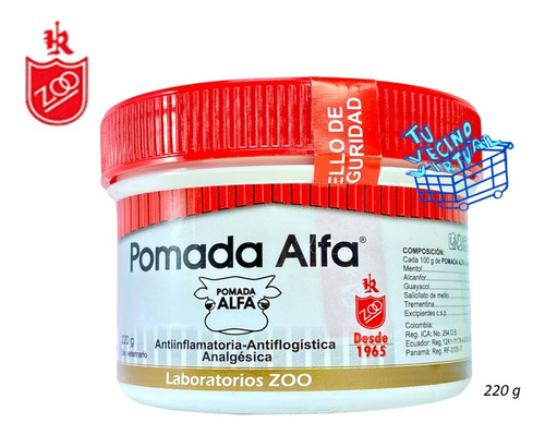 Gel Pomada Crema Alfa 220 Gramo