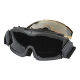Óculos Tático Goggle Anti-fogging 3 Lentes Airsoft Cor Preto