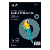 Papel Fotográfico Matte Adesivo 90g A4 Fosco 20folhas Jojo