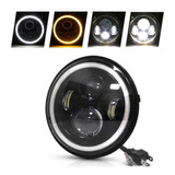 Faros Delanteros Led Redondos Jeep Vocho Wrangler Angel Eye