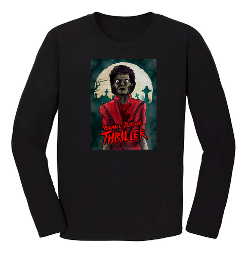 Remera Michael Jackson Mangas Largas Algodón 