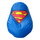 Silla Puff Sala  De Superman Doble Costura Calidad
