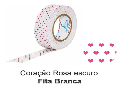 20 Fitas Para Bronzeamento Estampada - Coração Rosa Escuro