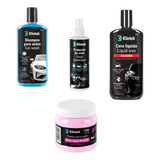 Polish Para Auto Rosa + Cera Liquida+ Shampo + Protect Vinil