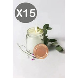 X15 Velas Soja Aromáticas Orgánicas Souvenir Con Tapa Blanca